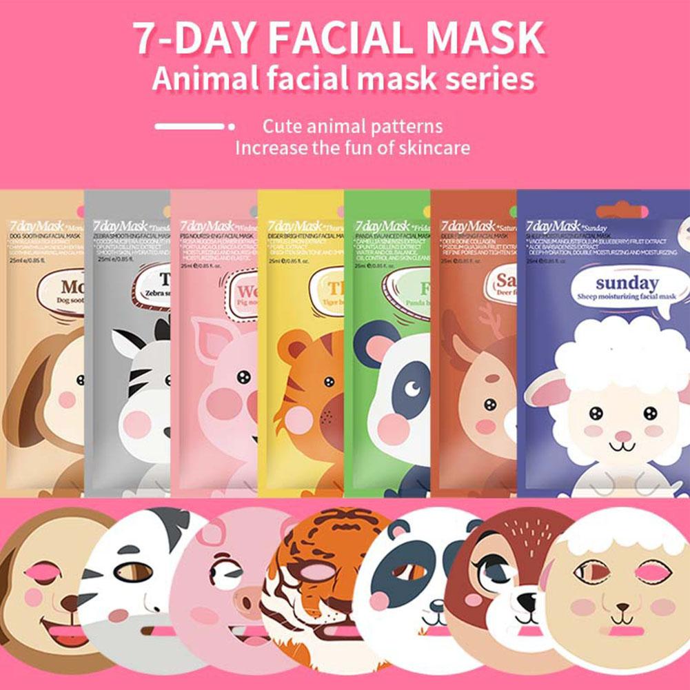 Skincare Animate - Набор из 1/7 шт. увлажняющих тканевых